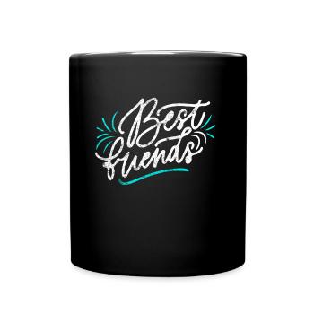 Beste Freunde - Tasse einfarbig - Schwarz - Vorne