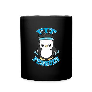 Penguin Fitness - Mug uni - noir - Devant