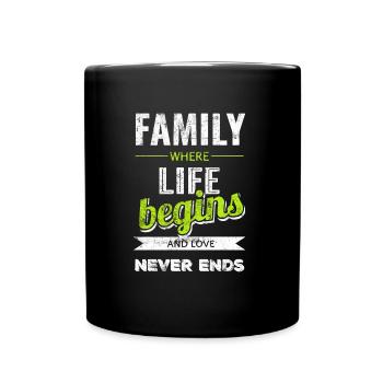 Family saying life - Full Colour Mug - black - Front