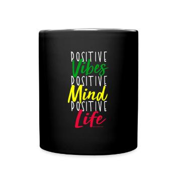 Motif de mentalité positive - Mug uni - noir - Devant