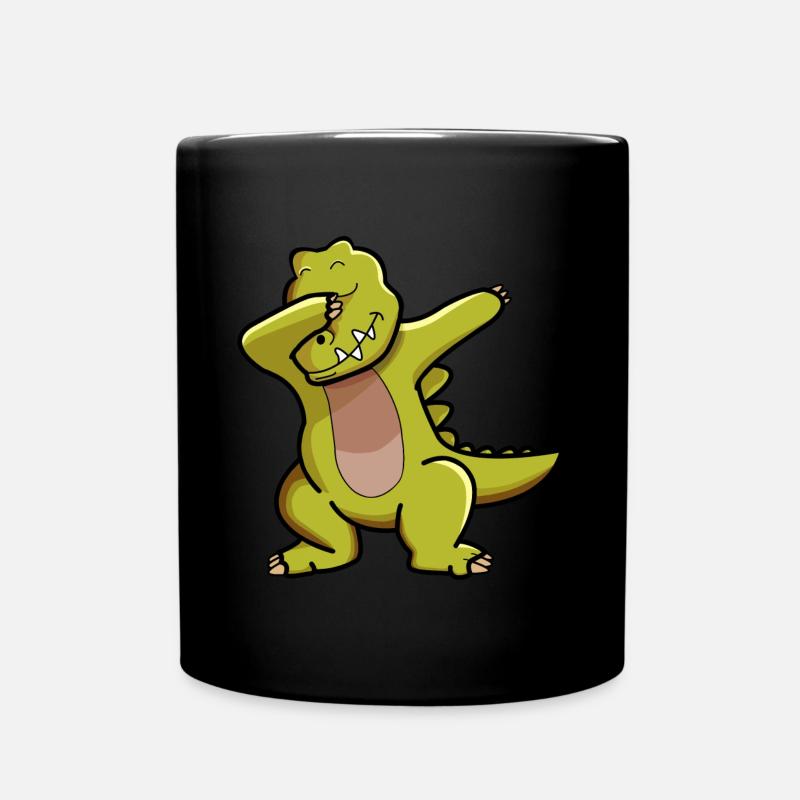 Dino dab dabbing dinosaurs - Full Colour Mug - black