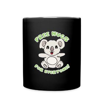 Koala Umarmung - Tasse einfarbig - Schwarz - Vorne