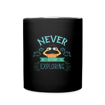 NEVER STOP EXPLORING Explore on holiday gift - Full Colour Mug - black - Front