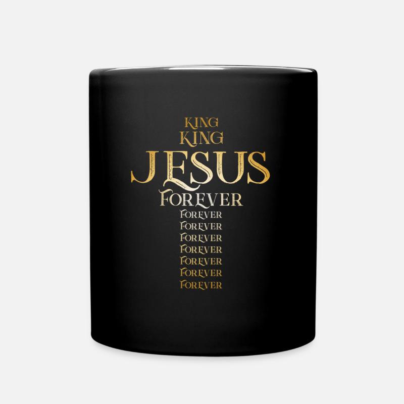 Jesus Christ King Cross - Full Colour Mug - black
