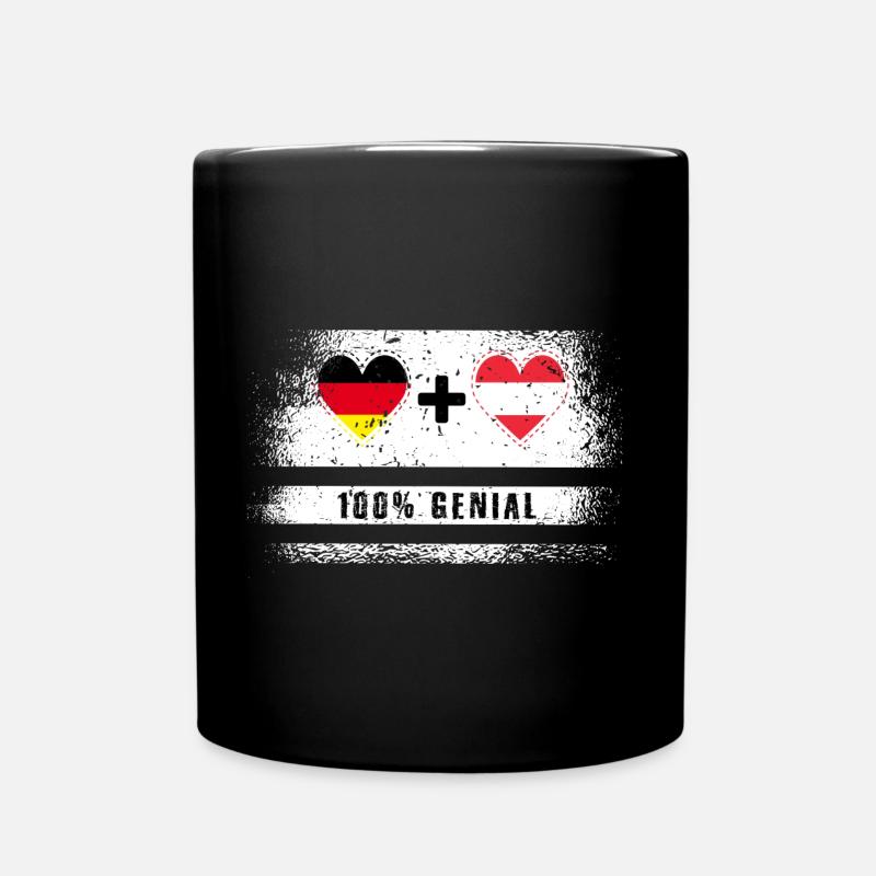 Deutschland und Österreich 100% genial / Geschenk - Tasse einfarbig - Schwarz