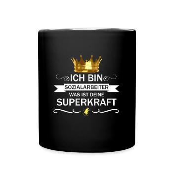 Sozialarbeiter Sozialpädagoge Beruf Spruch - Tasse einfarbig - Schwarz - Vorne