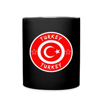 Türkei Kreis mit Nationalflagge Geschenk Istanbul - Tasse einfarbig - Schwarz - Vorne
