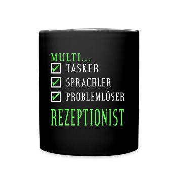Hotel Empfang Rezeptionist Multitalent Geschenk - Tasse einfarbig - Schwarz - Vorne