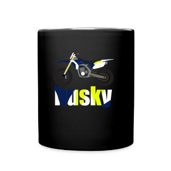 Husky Enduro Cross Geschenk Geschenkidee - Tasse einfarbig - Schwarz - Vorne