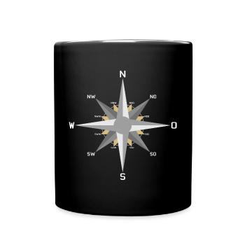 Windrose - Tasse einfarbig - Schwarz - Vorne
