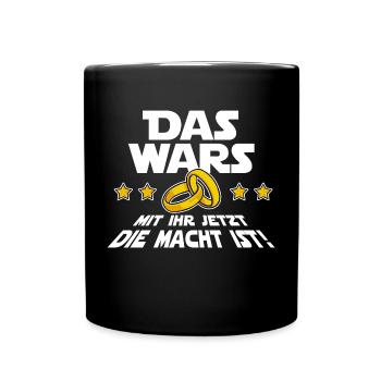Das Wars Lustig Spruch Hochzeit Junggeselle JGA - Tasse einfarbig - Schwarz - Vorne