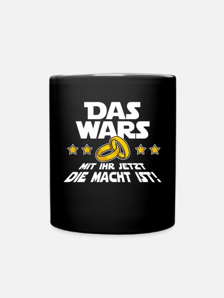 Das Wars Lustig Spruch Hochzeit Junggeselle JGA - Tasse einfarbig - Schwarz