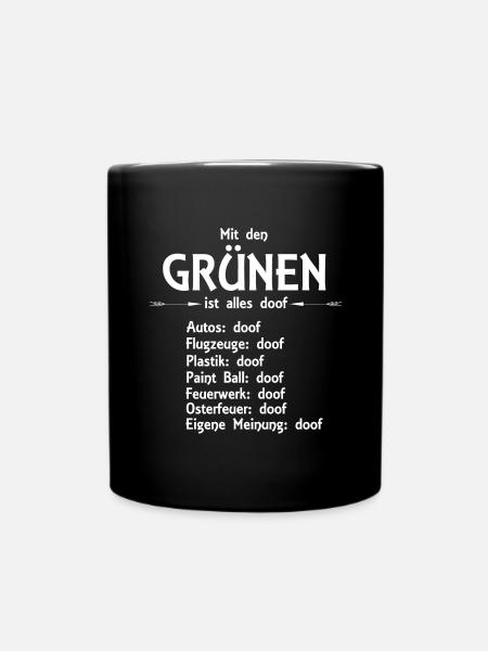Die Grünen - Tasse einfarbig - Schwarz