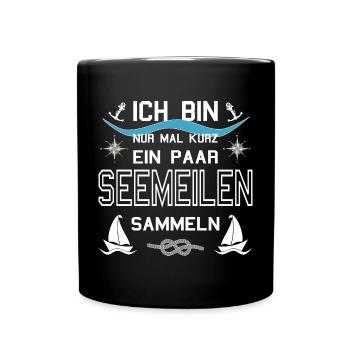 Seemeilen sammeln - Tasse einfarbig - Schwarz - Vorne