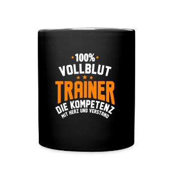 Trainer Verein Mannschaft Geschenk - Tasse einfarbig - Schwarz - Vorne