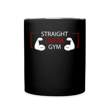 Training Fitness Muskeln Gym Hanteln HIIT Sport Pu - Tasse einfarbig - Schwarz - Vorne