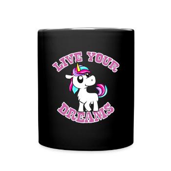Einhorn - Tasse einfarbig - Schwarz - Vorne