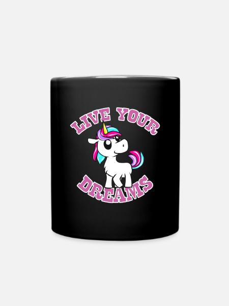 Einhorn - Tasse einfarbig - Schwarz