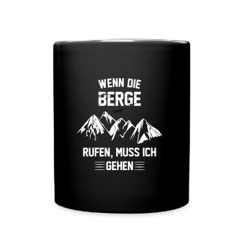 Berge Wandern Wanderer Natur Geschenk - Tasse einfarbig - Schwarz - Vorne