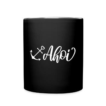Ahoi - Tasse einfarbig - Schwarz - Vorne