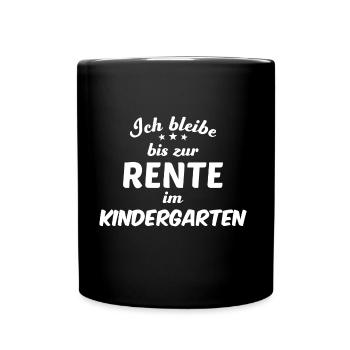 Erzieherin Rente Beruf Erzieher Geschenkidee - Tasse einfarbig - Schwarz - Vorne