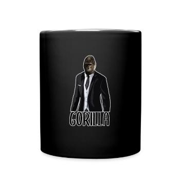 Gorilla Affe Affen Anzug Gentleman Tier - Tasse einfarbig - Schwarz - Vorne