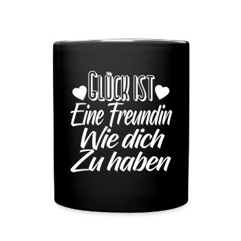 Freunde Freundin Geschenk - Tasse einfarbig - Schwarz - Vorne