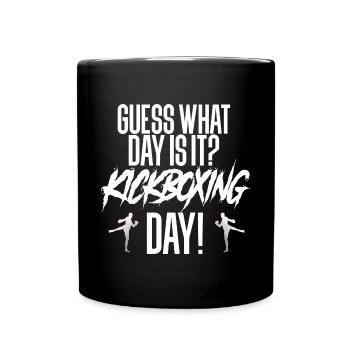 Kickboxing Kickboxen - Tasse einfarbig - Schwarz - Vorne