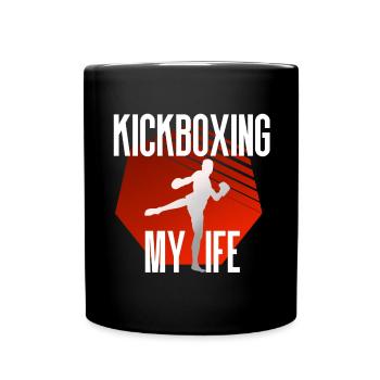Kickboxing Kickboxen - Tasse einfarbig - Schwarz - Vorne