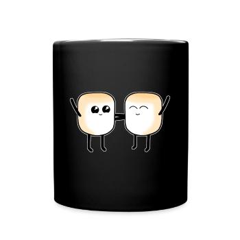 Marshmallow Marshmallows Süß Süßigkeit Kinder - Tasse einfarbig - Schwarz - Vorne