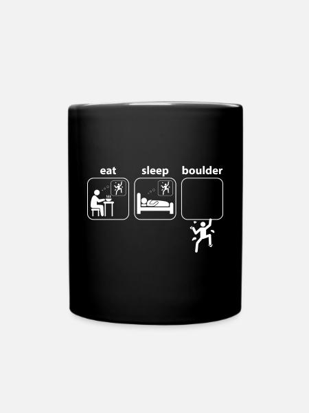 Boulder Eat Sleep Citation Escalade Alpinisme - Mug uni - noir