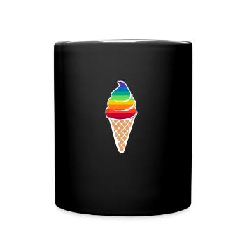 Regenbogen - Tasse einfarbig - Schwarz - Vorne