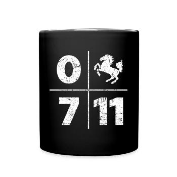 STUTTGART 0711 VORWAHL WAPPEN TSHIRT GRUNGE - Tasse einfarbig - Schwarz - Vorne