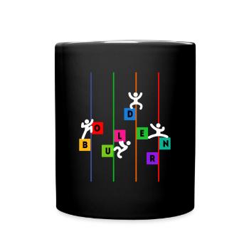 Bouldering Boulderer Climbing Mountaineering Funny - Full Colour Mug - black - Front