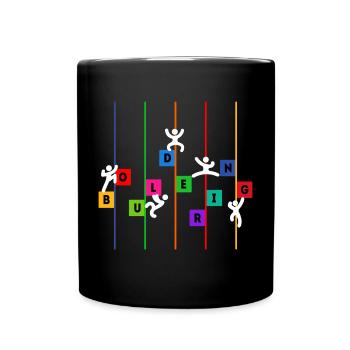 Boulder Climbing Mountaineering Funny Funny Sport - Full Colour Mug - black - Front
