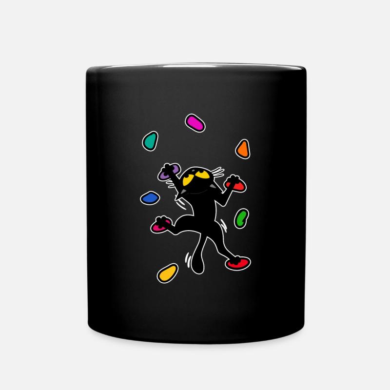 Boulder Katze Kätzchen Klettern Bergsteigen Lustig - Tasse einfarbig - Schwarz