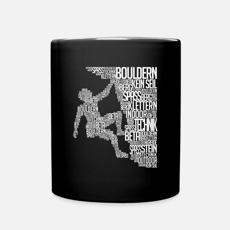 Bergsteiger Boulder Kletterer Klettern Felswand - Tasse einfarbig - Schwarz