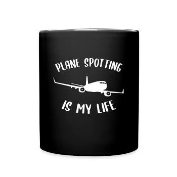 PLANE SPOTTER Planespotter Planespotting - Tasse einfarbig - Schwarz - Vorne