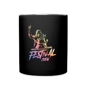 dj festival crew bunt - Tasse einfarbig - Schwarz - Vorne