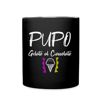 PUPO Cantante Gelato Italy Geschenk Lustig - Tasse einfarbig - Schwarz - Vorne