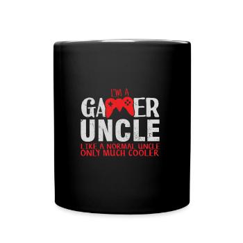 Gamer Uncle - Cooler Zocker Onkel - Fun Funcle - Tasse einfarbig - Schwarz - Vorne