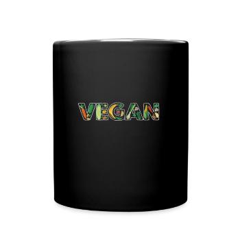 Vegan - Tasse einfarbig - Schwarz - Vorne