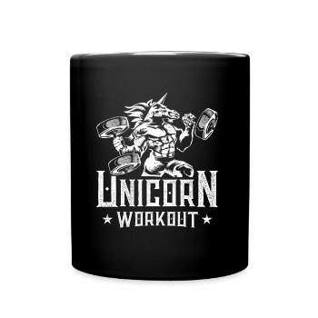 unicorn workout - Tasse einfarbig - Schwarz - Vorne
