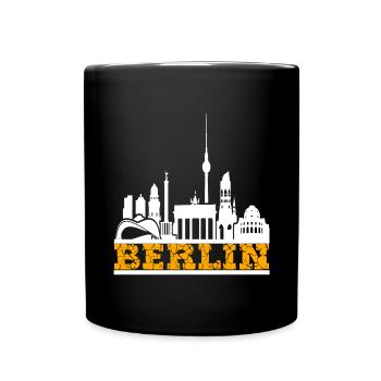 BERLIN Stadt Skyline GeschenkBERLIN Stadt Skyline - Tasse einfarbig - Schwarz - Vorne