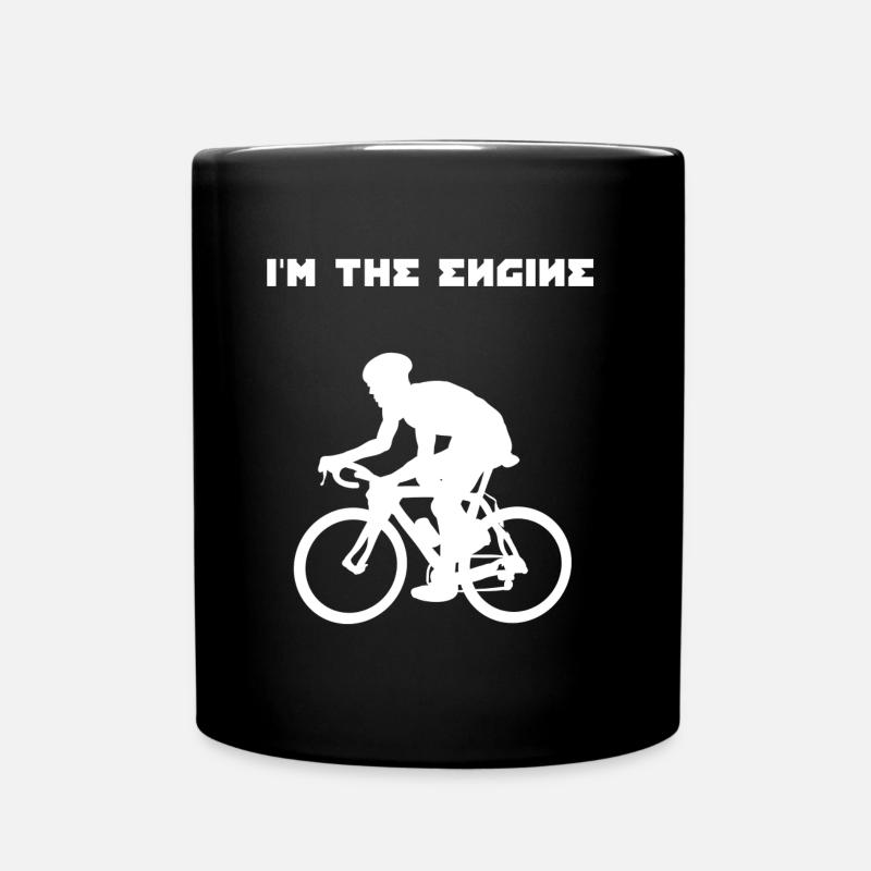 Ich bin der Motor Fahrrad - Tasse einfarbig - Schwarz