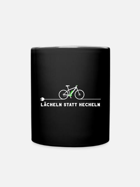 E-Bike Pedelec lustiges Geschenk Fahrrad eMTB Rad - Tasse einfarbig - Schwarz