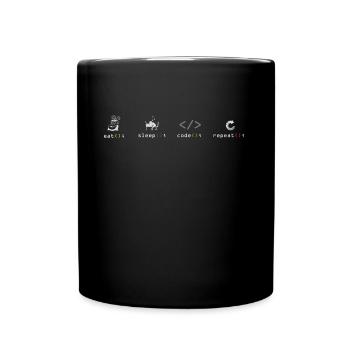Programmierer Eat Sleep Code Software Coden Coder - Tasse einfarbig - Schwarz - Vorne
