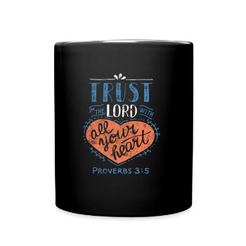 Trust God Jesus Christ Heart - Full Colour Mug - black - Front