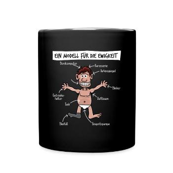 Alter Mann Uralt Lustig Humor Geburtstag Spruch - Tasse einfarbig - Schwarz - Vorne