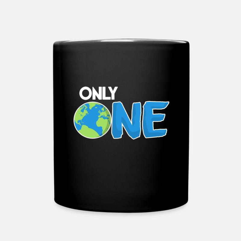 Only One Earth Planet - Full Colour Mug - black